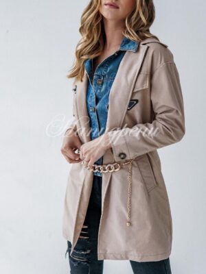 Дамско яке тип шлифер Garcia в бежов цвят - код 2074