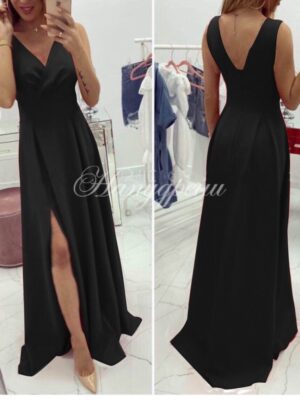 Стилна рокля Royals в черен цвят – код P485