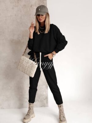 Дамски сет от две части "Kardashi" в черен цвят - код 6043