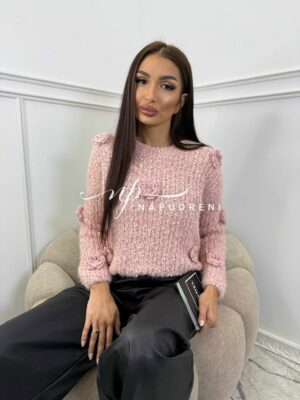 Пуловер ''Bloomy Charm'' в розов цвят - код Bi10158