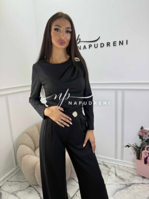 Стилна блуза ''Classy Charm'' в черен цвят - код Bi10179