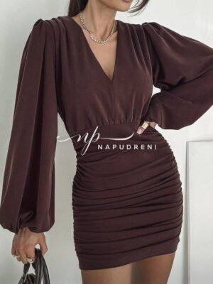 Рокля ''PATRICIYA'' в кафяв цвят - код G9994