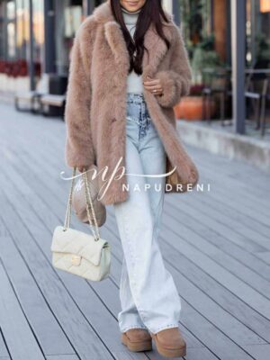 Палто "Polar Classic" с копчета в цвят камел - код G10002