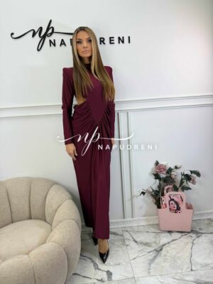 Дълга рокля ''LUCIYA'' в цвят бордо - код BL10126