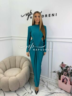 Дълга рокля ''LUCIYA'' в зелен цвят - код BL10128