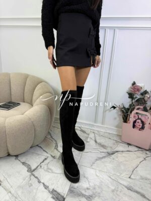 Пола-панталон с панделки в черен цвят - код 10176