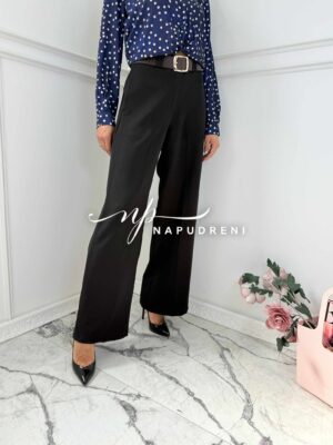 Стилен панталон с колан в черен цвят - код Bi9865