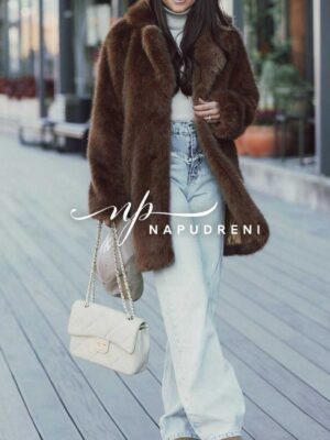 Палто "Polar Classic" с копчета в кафяв цвят - код G10005