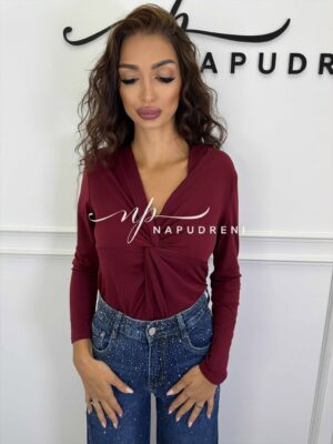 Стилно боди ''LAMANTE'' в цвят бордо - код G9828