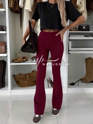 Дамски панталон ''SLIM'' в цвят бордо - G9773