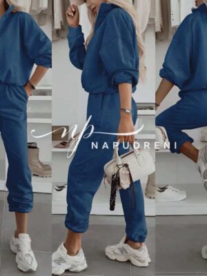 Ежедневен сет от две части в петролен цвят - G9776