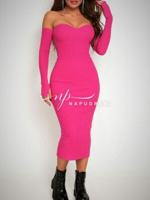 Рокля рипс по тялото в цикламен цвят - код SE9747