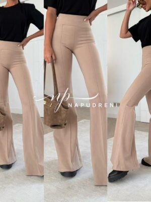 Разкроен панталон ''ANGEL'' в бежов цвят - G9767