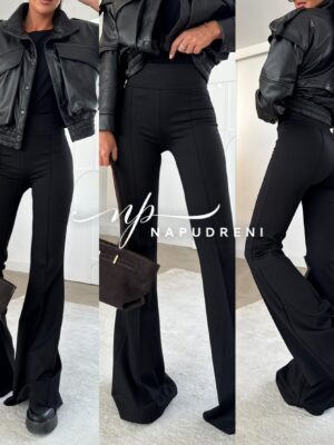 Разкроен панталон ''ANGEL'' в черен цвят - G9765