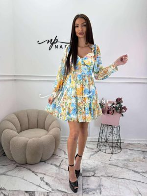 Рокля “Floral Charm” в син цвят - код BS10703