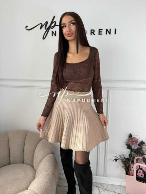 Пола от фино плетиво „MELINA“ в бежов цвят - код Bi10246