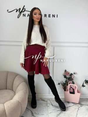 Пола от фино плетиво „MELINA“ в цвят бордо - код Bi10248