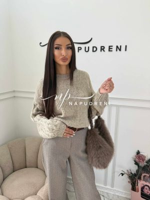 Пуловер ''WOOLEN CHIC'' в бежов цвят - код Bi10250