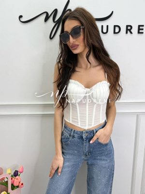 Бюстие/корсет ''BRALETTA'' в бял цвят - код BL11158
