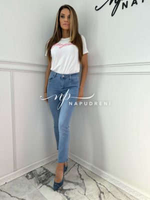 Дамски сини дънки  - код 8974