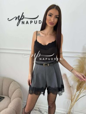 Боди с дантела в черен цвят - код Bi10596