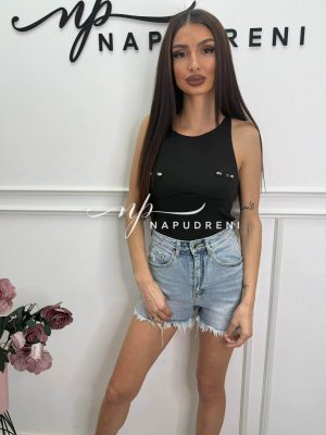 Боди с две брошки в черен цвят - код BL10980