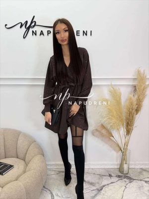 Рокля ''Brilliance'' в кафяв цвят - код G10543
