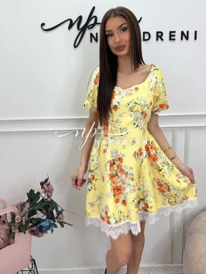 Рокля ''Secret Garden'' в жълт цвят - код BS11110