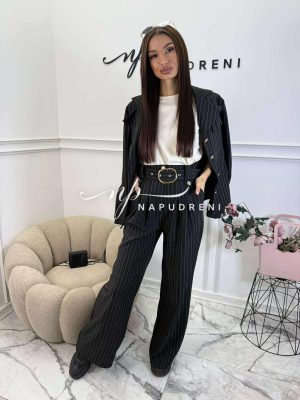 Стилен комплект райе ''RIVIERA'' в черен цвят - код G10772