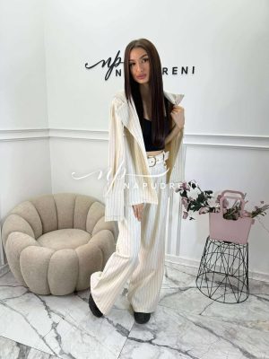 Стилен комплект райе ''RIVIERA'' в бежов цвят - код G10773