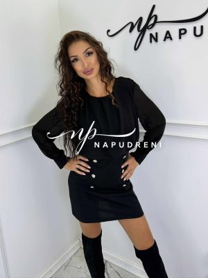 Стилна рокля ''MICHELLE'' в черен цвят - код GT9843