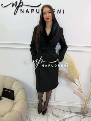 Палто “Fur Elegance” в черен цвят - код BL10469