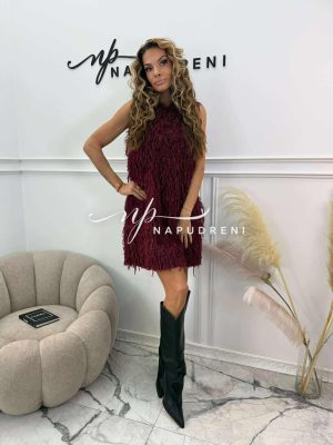 Рокля без ръкав ''Jezzie'' в цвят бордо - код Bi10478