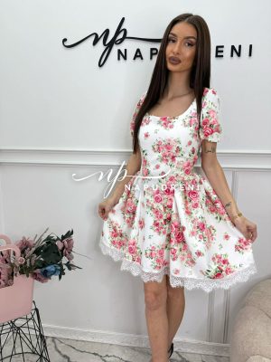 Рокля ''Secret Garden'' в бял цвят - код BS11107