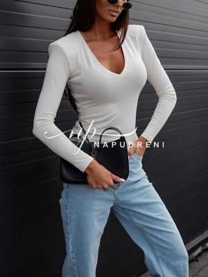 Дамска блуза ''Ellisa'' в бял цвят - G9795