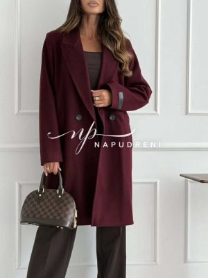 Палто ''Katrrin'' в цвят бордо  - код G10144