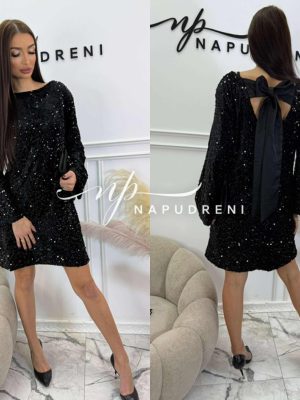 Дамска рокля ''Golden Dress'' в черен цвят- код BL10448