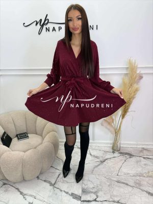 Рокля ''Brilliance'' в цвят бордо - код G10544