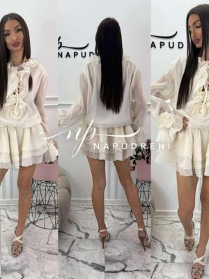Ефирна рокля ''ROSIE'' в бежов цвят - код BS10689