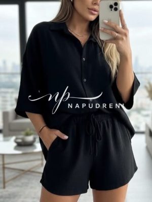 Комплект ''Button up'' в черен цвят - код G11943