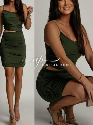 Дамска рокля ''Amber'' в зелен цвят - код 9385