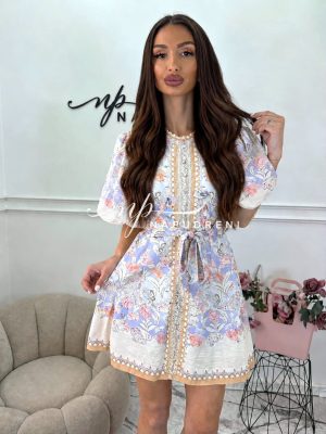 Рокля ''ZIMMER'' с колан в бежов цвят - код Bi11328